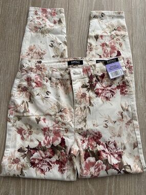 Buffalo David Bitton High-Rise Floral Ankle Skinny Denim Pants Size 4
